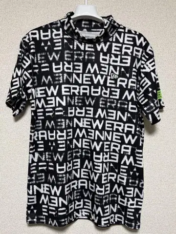 NEW ERA 모크넥 셔츠 M 블랙/화이트