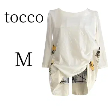 새상품급 tocco 레몬 패턴 5부 소매 티셔츠 M