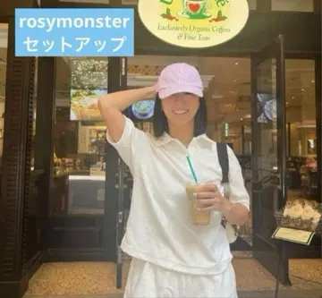 rosymonster 로고 도트 폴로 셔츠