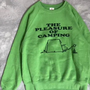 피너츠 GU 스웨트 셔츠 그린 스누피 우드스탁