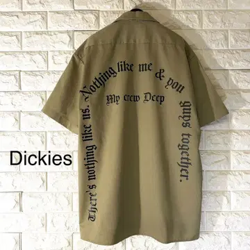 Dickies 반팔 워크 셔츠 카키색