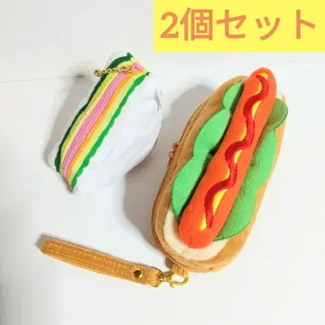 핫도그 샌드위치 퍼프 멀티 파우치 소품함 멀티 케이스