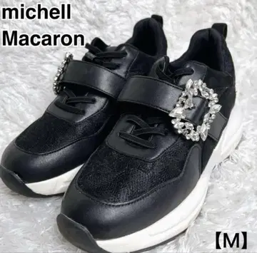 michelle Macaron 통굽 스니커즈 블랙 자수 비쥬 M