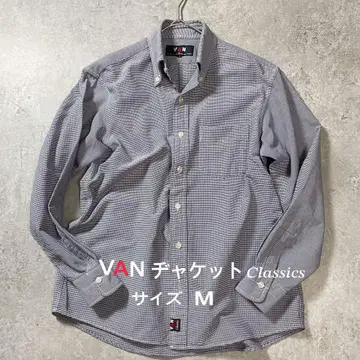 VAN 자켓 체크 무늬 버튼 다운 사이즈 M