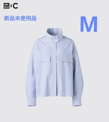 [ 미사용 새상품 ] 유니클로C 코튼 스탠드 카라 셔츠 자켓 M