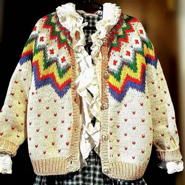 핑크하우스 가디건 마루 요크 면 니트 cotton100%