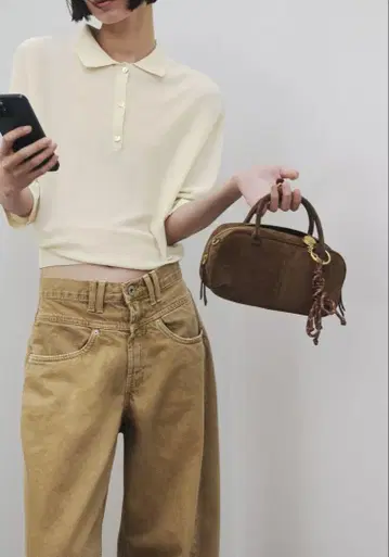 ZARA 브라운 스웨이드 2WAY 백