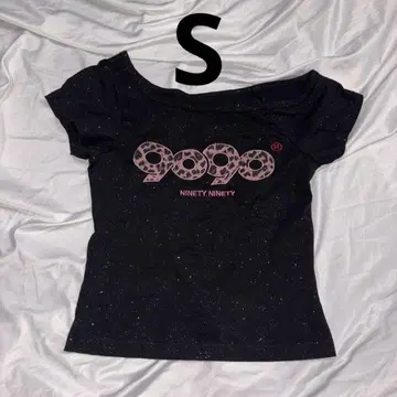 9090 girl OG 로고 오프 숄더 글리터
