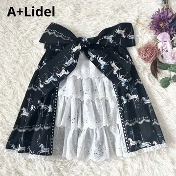 A+Lidel 에이리델 회전목마 패턴 스커트 고스로리 코튼