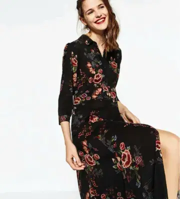 ZARA 자라 꽃무늬 맥시 롱 원피스 A라인 M 사이즈
