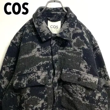 COS 자카드 오버 사이즈 두꺼운 원단 셔츠 자켓 XL 상당 블랙