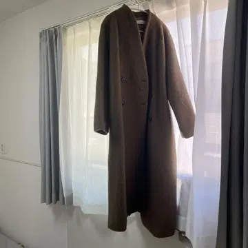 nuqe 샤기 코트 브라운