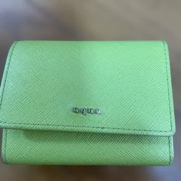 aqua 3단 폴더형 지갑 피스타치오