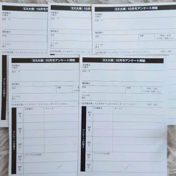 EX 대중 2025년 10월호 폴라로이드 선물 응모 용지 5매