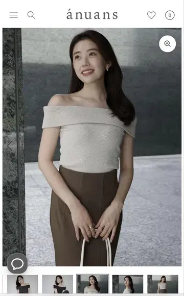 새상품급 아뉴앙스 라메 오프숄더 니트탑 ECRU 사이즈 FREE