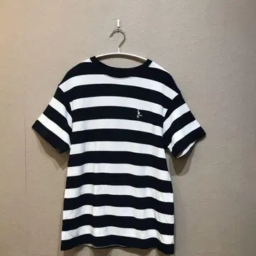 참스 보더T셔츠 네이비 x 화이트 사이즈M