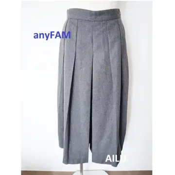 anyFAM 허리밴딩 턱 와이드 팬츠 L 사이즈 짙은 그레이 58354