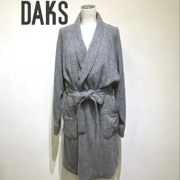 DAKS 그레이 롱 랩 가디건 사이즈 M 울 100%