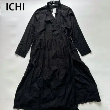 택 포함 새상품 ICHI 코튼 개더 카슈쿨 롱 원피스