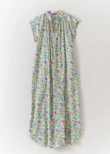 Liberty Print Shirring Sleeveless Dress