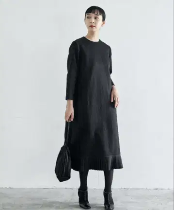 나카가와 마사시치 상점 린넨 코튼의 겹주름 원피스