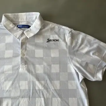 Srixon 체크 무늬 피케 셔츠 화이트/그레이