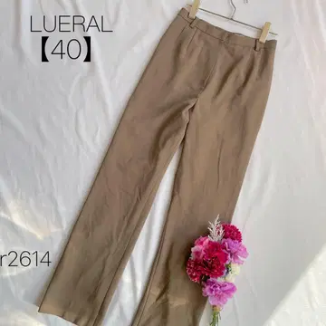 엘프랭크 턱 팬츠 치노 팬츠 깔끔한 오피스 브라운 [ 40 ] L