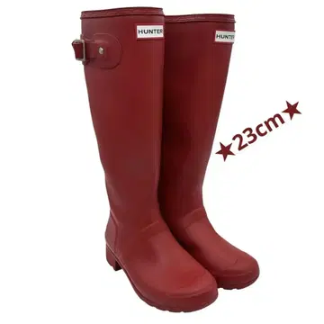 HUNTER 빨간색 레인부츠 약 23cm UK3 EU35/36 US5