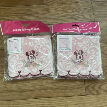 디즈니 미니 타월 약 25cm 핑크 2개 세트