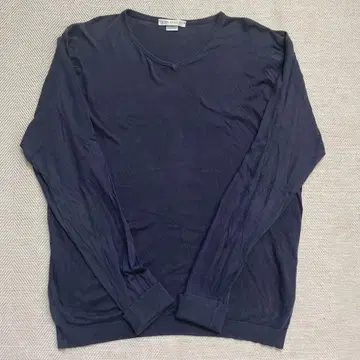 JOHN SMEDLEY 코튼 V넥 니트 네이비