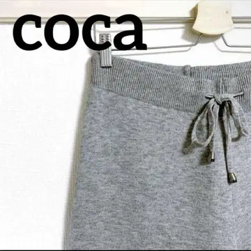 coca 코카 기모 니트 팬츠 와이드 팬츠 그레이 L 사이즈