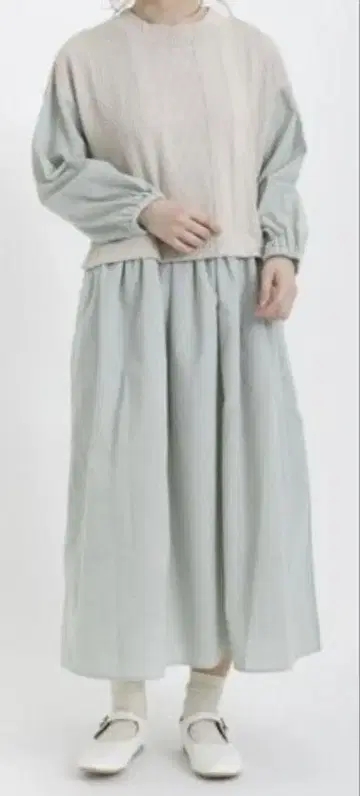 SM2 케이블 무늬 자카드 도킹 원피스