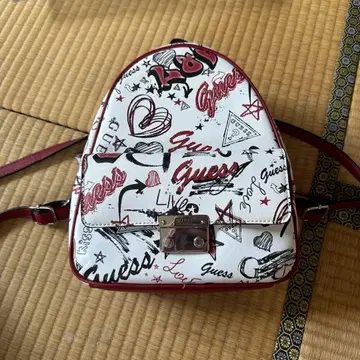 Guess 그래픽 백팩 화이트/레드