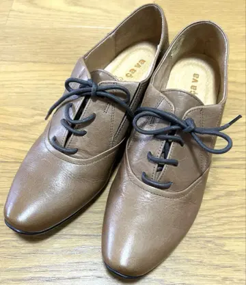 cava cava 레이스업 슈즈 카멜 천연 가죽 22.5cm