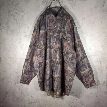 [ 분위기 발군 ] 올 패턴 셔츠 일본제 빈티지 오버 사이즈 레이온 2L