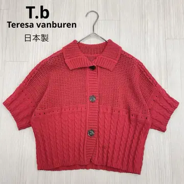 Teresa vanburen 반팔 시스루 니트 가디건 38