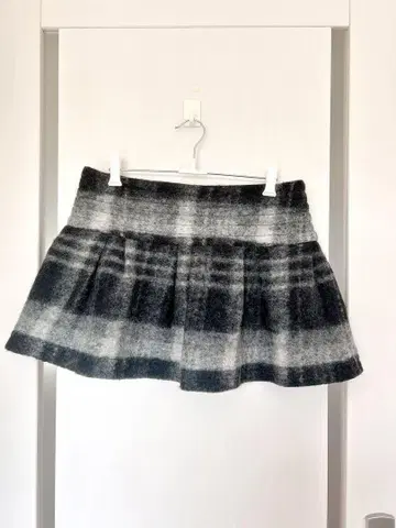 JILLSTUART 체크 무늬 플레어 스커트 울 혼방 미니 스커트