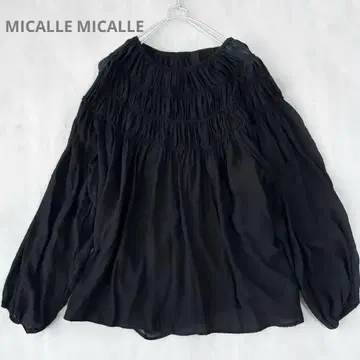 [ MICALLE MICALLE ] 블라우스 셔링 블랙