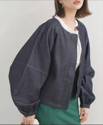소매 벌룬 데님 블루종