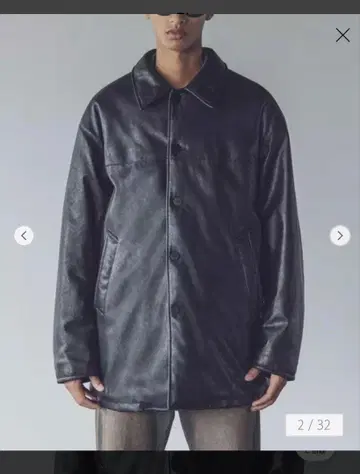 몽키타임 패디드 가죽 라이크 카 코트 M 사이즈