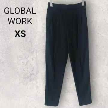 글로벌 워크 슬랙스 XS 블랙 허리밴딩 오피스 하이웨스트