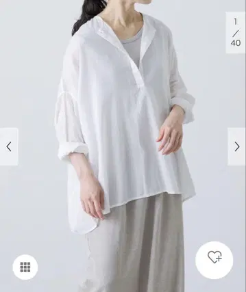 카구레 보일 와이드 풀오버 코튼 블라우스