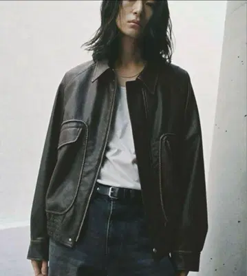 ARTIFICIAL GRAIN FLIGHT BLOUSON/차콜 M