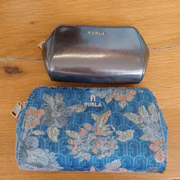 FURLA 꽃무늬 파우치 2개 세트