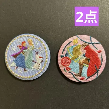 [ 2점 ] 디즈니 자수 캔뱃지 겨울왕국 잠자는 숲속의 미녀
