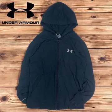 09M217 UNDER ARMOUR 얇은 소재 풀 집업 후드티 빅 로고