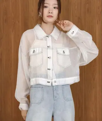 시어 셔츠 블루종 화이트