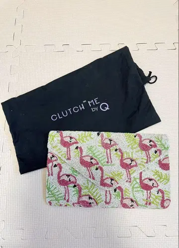 CLUTCH ME by Q 플라밍고 패턴 클러치백