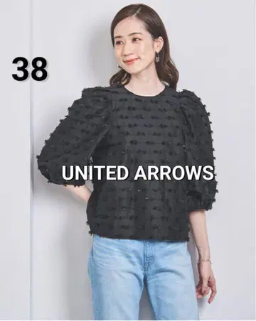 [ 새상품급 ] UNITED ARROWS 리본 컷 자카드 블라우스 /M