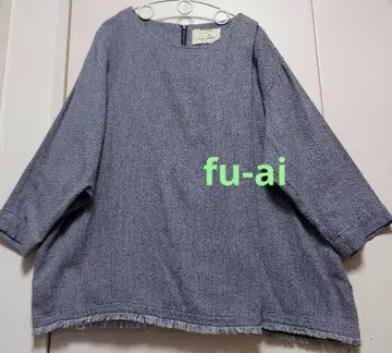 fu-ai 블라우스 7부 소매 블루 계열